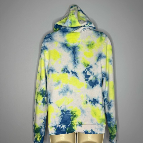 Aviator Nation Tie Dye Zip Hoodie Neon Yellow Blue Cotton Women's Small - Picture 7 of 9